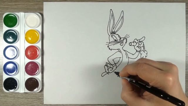 Как нарисовать Багз Банни. Герой американских мультфильмов и комиксов смотреть онлайн