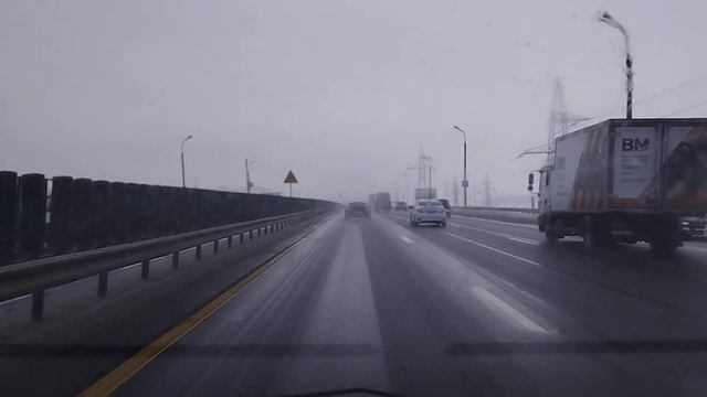 Въезд в Минск с Гродненской трассы.На кольцевой.01.12.23 г.