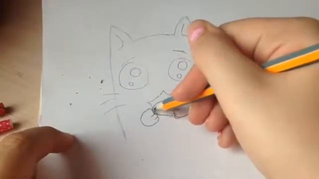 Рисунок " котик "/ простые рисунки смотреть онлайн