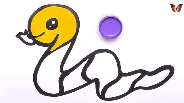 Как нарисовать и раскрасить питона. Простые рисунки и раскраски для детей своими руками. смотреть онлайн