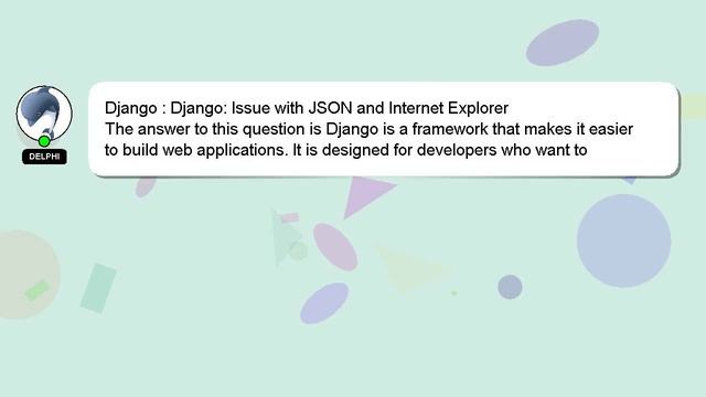 Django : Django: Issue with JSON and Internet Explorer смотреть онлайн