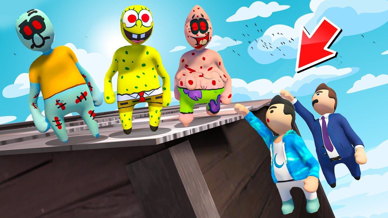 ДЕМОНЫ ИЗ СПАНЧ БОБА ИЩУТ НАС! САМАЯ ОПАСНАЯ НЫЧКА! УГАРНЫЕ ПЛАСТИЛИНОВЫЕ ПРЯТКИ В HUMAN FALL FLAT смотреть онлайн