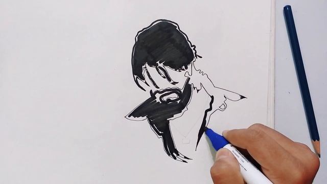 Drawing Rocking Star Yash || KGF Look Drawing of Yash смотреть онлайн