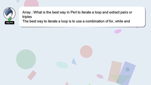 Array : What is the best way in Perl to iterate a loop and extract pairs or triples смотреть онлайн