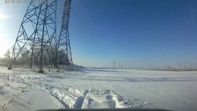 Поездка по заснеженному полю Зима 2018 смотреть онлайн