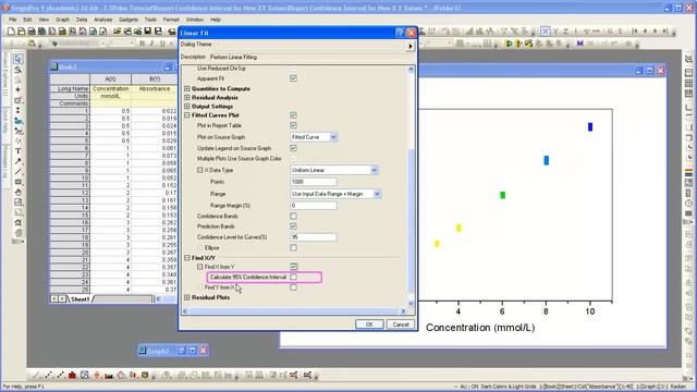 Curve Fitting: Origin 9: Report Confidence Interval for New XY Values смотреть онлайн