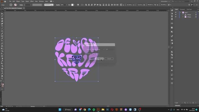Как поместить слово в форму в Adobe Illustrator? смотреть онлайн