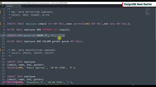 Understanding PostgreSQL Database Basic Queries | Tamil смотреть онлайн