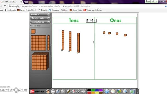 2nd Grade Subtraction Regrouping - With Base-Ten Blocks смотреть онлайн