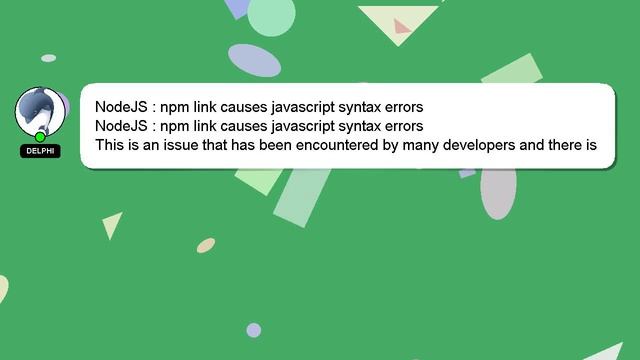 NodeJS : npm link causes javascript syntax errors смотреть онлайн