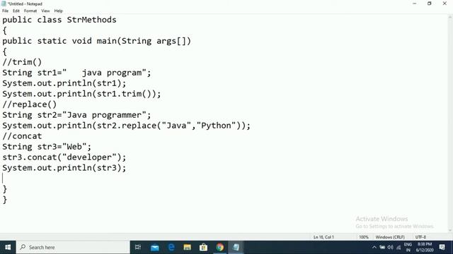 Java String Class Methods смотреть онлайн