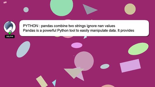 PYTHON : pandas combine two strings ignore nan values смотреть онлайн