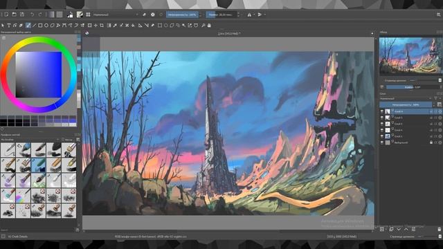 How to draw a landscape / Как нарисовать пейзаж смотреть онлайн