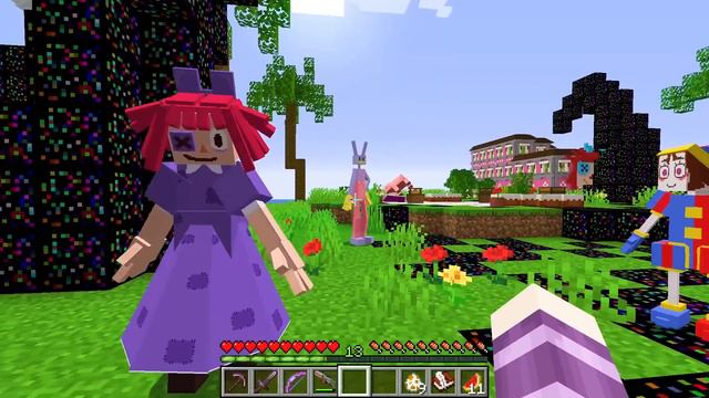 STUCK with YANDERE POMNI in Minecraft!! смотреть онлайн