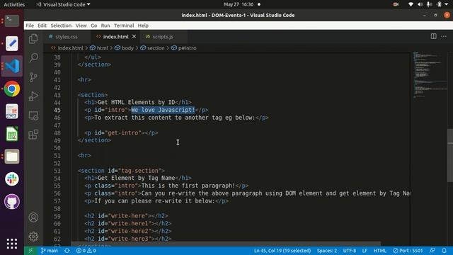 GetElementbyID Javascript DOM Elements : Lesson 1 смотреть онлайн