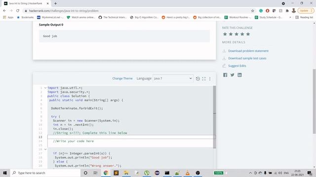 HackerRank | Java | Int to String | Certification | Gold Badge смотреть онлайн