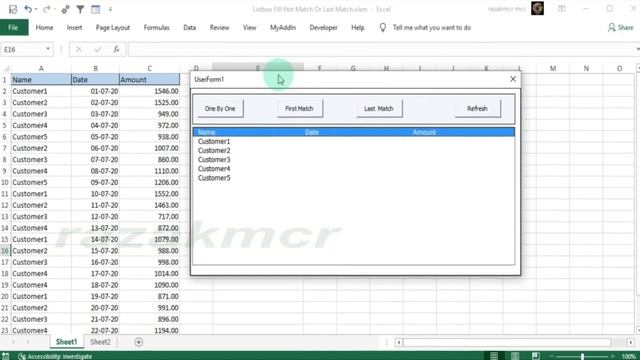Listbox fill First Match Value Or Last match Value Excel VBA смотреть онлайн