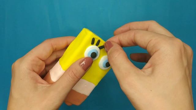 Making sponge Bob from plasticine. Губка боб из воздушного пластилина 🤩 смотреть онлайн