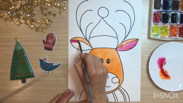 Олень рисунок Новогодний олень рисунок. Олень рисунок для детей Новогодние рисунки для срисовки 202 смотреть онлайн