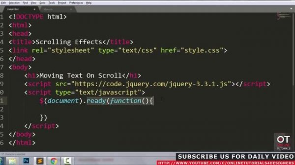 Moving Text on Scroll - Html CSS and Javascript