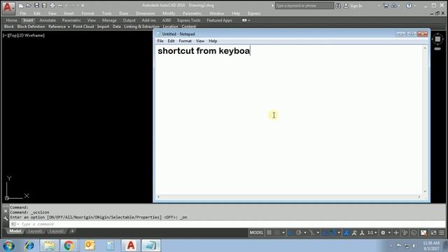 UCS Icon ON or OFF in AutoCAD смотреть онлайн
