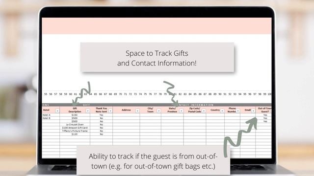 Wedding Guest Tracker Spreadsheet (Excel) смотреть онлайн