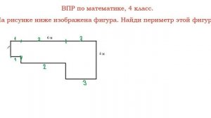 Как найти периметр фигуры по рисунку.  ВПР по математике, 4 класс.