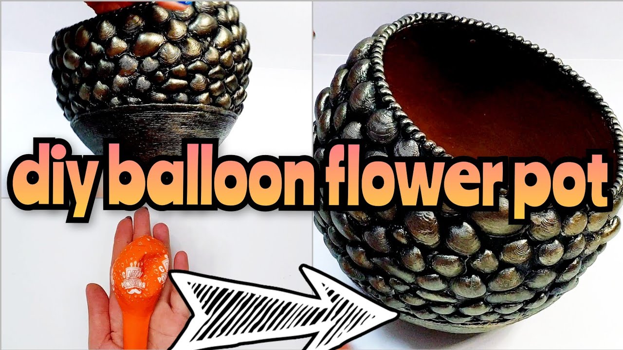 diy balloon flower pot |Pot decoration | home decor| diy ideas| How to make flower pot with balloon? смотреть онлайн