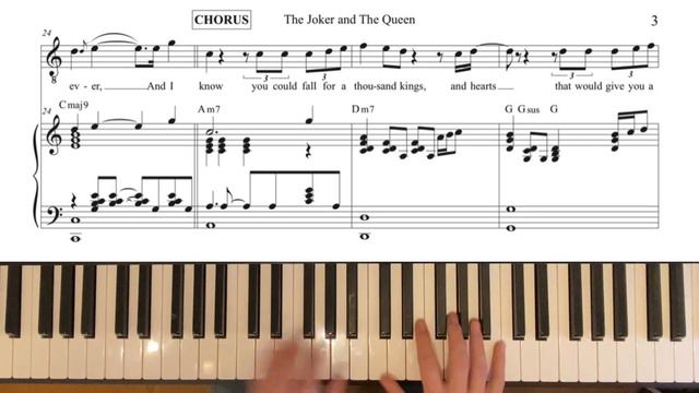 Piano Playalong THE JOKER AND THE QUEEN by Ed Sheeran, with sheet music, chords, lyrics and melody смотреть онлайн