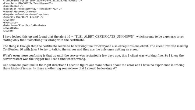 DevOps & SysAdmins: Windows server 2008 R2 Schannel error 36887 fatal alert 46 смотреть онлайн