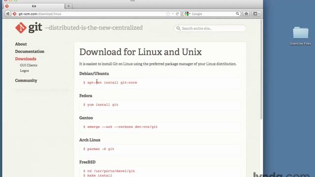 GIT - 5 - lynda установка git на linux смотреть онлайн