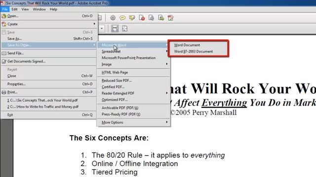 How To Convert PDF To Word In Acrobat XI