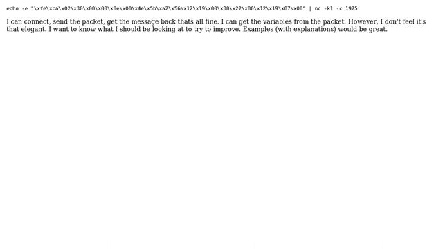 Reading bytes from packet смотреть онлайн