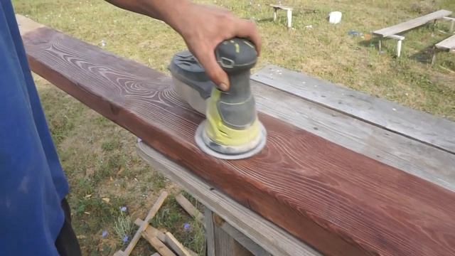 Покраска ригеля, Искусственное состаривание древесины, смотреть онлайн