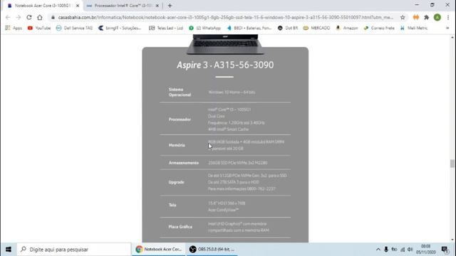 Black Friday 2020 Acer Aspire 3 A315-56-309 i3 com SSD 256GB Melhor notebook de entrada смотреть онлайн