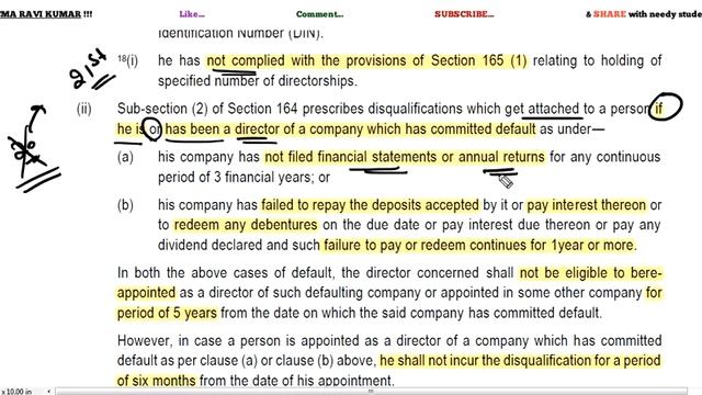 14 | SECTION 164 | DISQUALIFICATION FOR APPOINTMENT OF DIRECTOR | COMPANIES ACT 2013 | ICAI MODULE смотреть онлайн