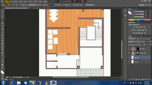 Photoshop CS6 - Rendering a Floor Plan - Part2 - Walls and Layers [ in hindi] смотреть онлайн