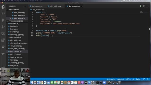 Python Programming 102 : Removing Items From A Dictionary смотреть онлайн