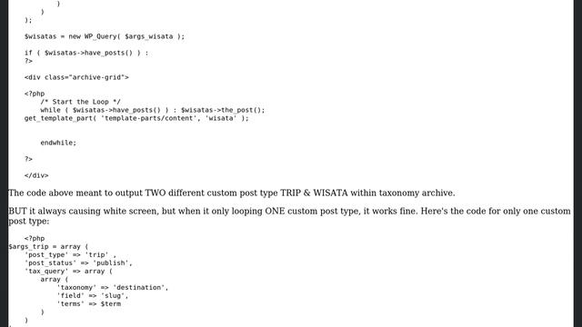Wordpress: Multiple Custom Post Type in Taxonomy Archive Causing White Screen смотреть онлайн