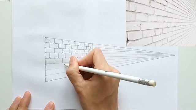 Осваиваем разные техники рисования акварелью кирпичной стены + в перспективе смотреть онлайн