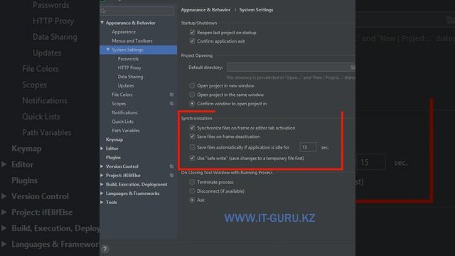 PyСharm AutoSave Settings - Настройки автосохранения в PyCharm / it-guru.kz смотреть онлайн
