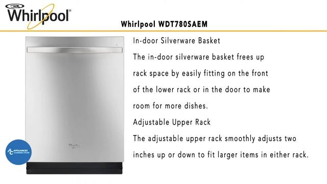 Whirlpool Built In Fully Integrated Dishwasher WDT780SAEM at www.appliancesconnection.com смотреть онлайн