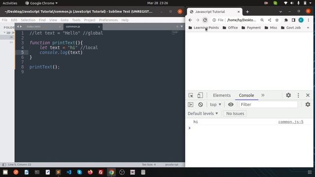 Variable Scope - 08 - JavaScript Tutorial for Beginners | JavaScript Tutorial | Learning Points смотреть онлайн