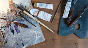 Какие холсты, краски, кисти и мастихины нужны для живописи масляными красками.