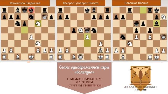 Академия Шахмат г.Королев . Игра вслепую смотреть онлайн
