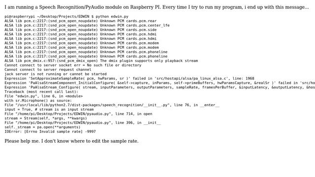 Raspberry Pi: Invalid Sample Rate смотреть онлайн