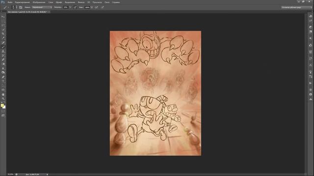 SPEEDPAINT |Арт иллюстрация cuphead and mugma. Adobe Photoshop. смотреть онлайн