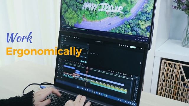 Lifting Stand Creates Stacked Displays for a Laptop- 16.1" M161H Portable Monitor｜GeChic смотреть онлайн