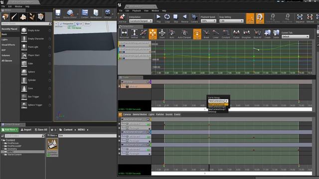 34 Matinee, создание последовательности камер для пролета в сцене Unreal Engine смотреть онлайн