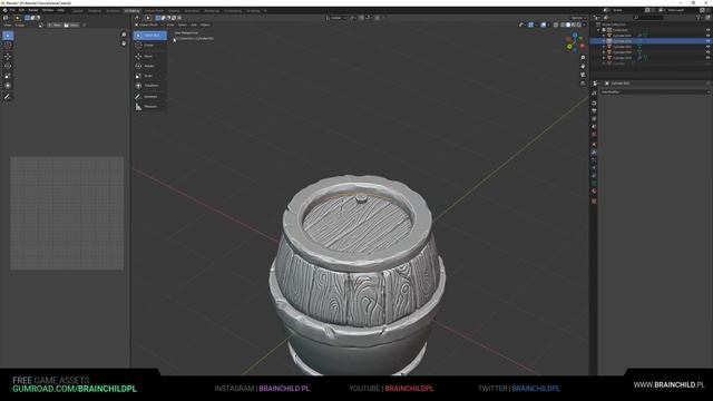 [ 3d Game Art ] Process of Creating low poly 3d PBR Barrel in Blender | Low Poly Art | 3d Game ART смотреть онлайн
